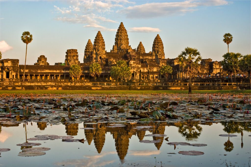 Witnessing the sunset cast shadows across the intricate temples of Angor Wat is one of the great joys of visiting Siem Reap in Cambodia - Luxury Escapes