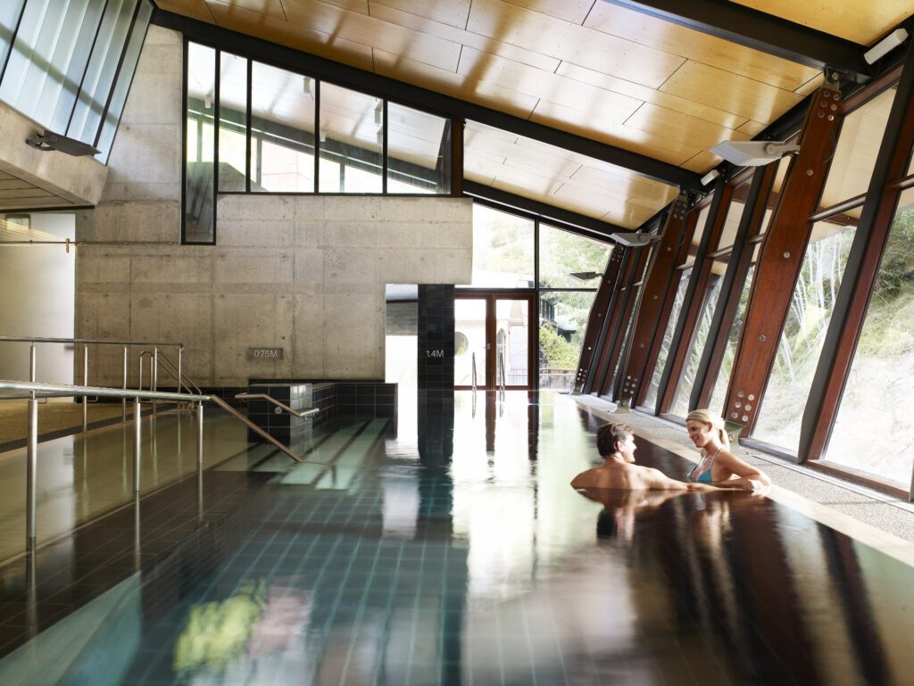 One of the stunning baths at the Hepburn Bathhouse & Spa