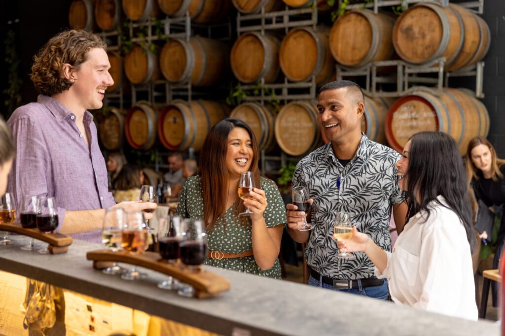 A wine tasting at City Winery, a recommended destination for a two-day itinerary in Brisbane 