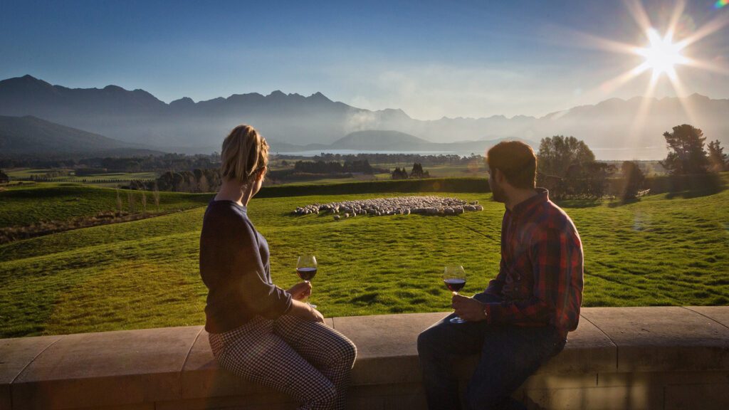 The paddock at dusk at Cabot Lodge, one of New Zealand's best boutique hotels