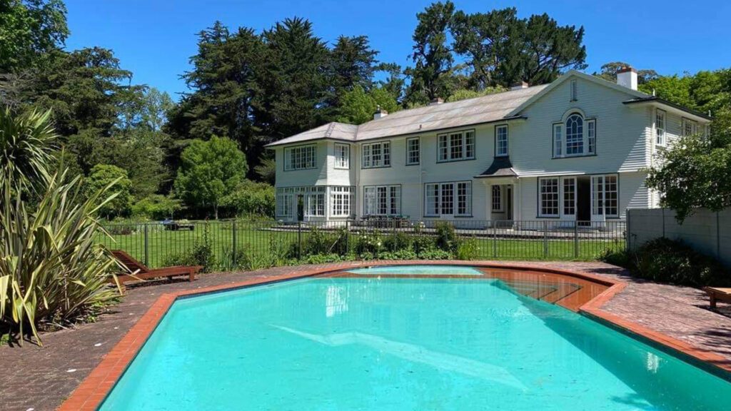 The pool outside at Tipapa Estate, near Christchurch, one of New Zealand's best boutique hotels