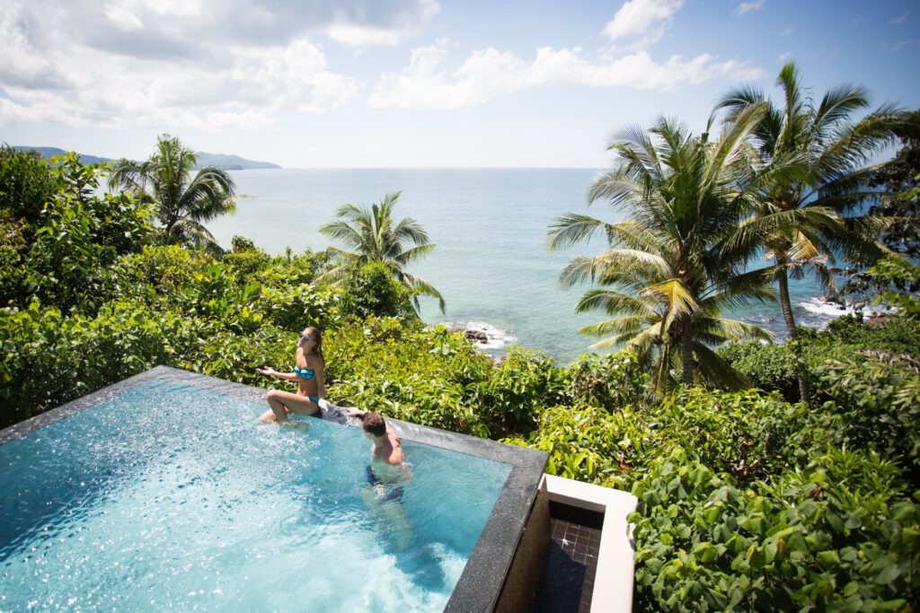 The infinity pool at Trisara, Phuket, one of the best honeymoon resorts in Thailand
