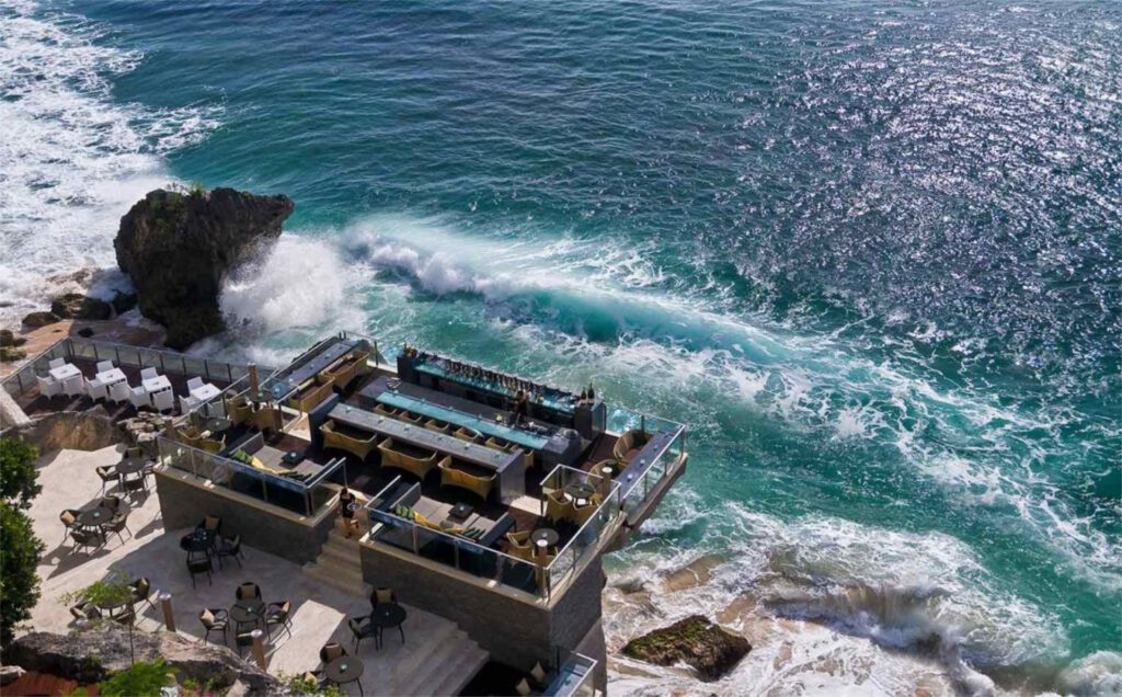 Rock Bar overlooking the ocean at AYANA Resort & Spa, Bali, one of the World's Most Romantic Restaurants