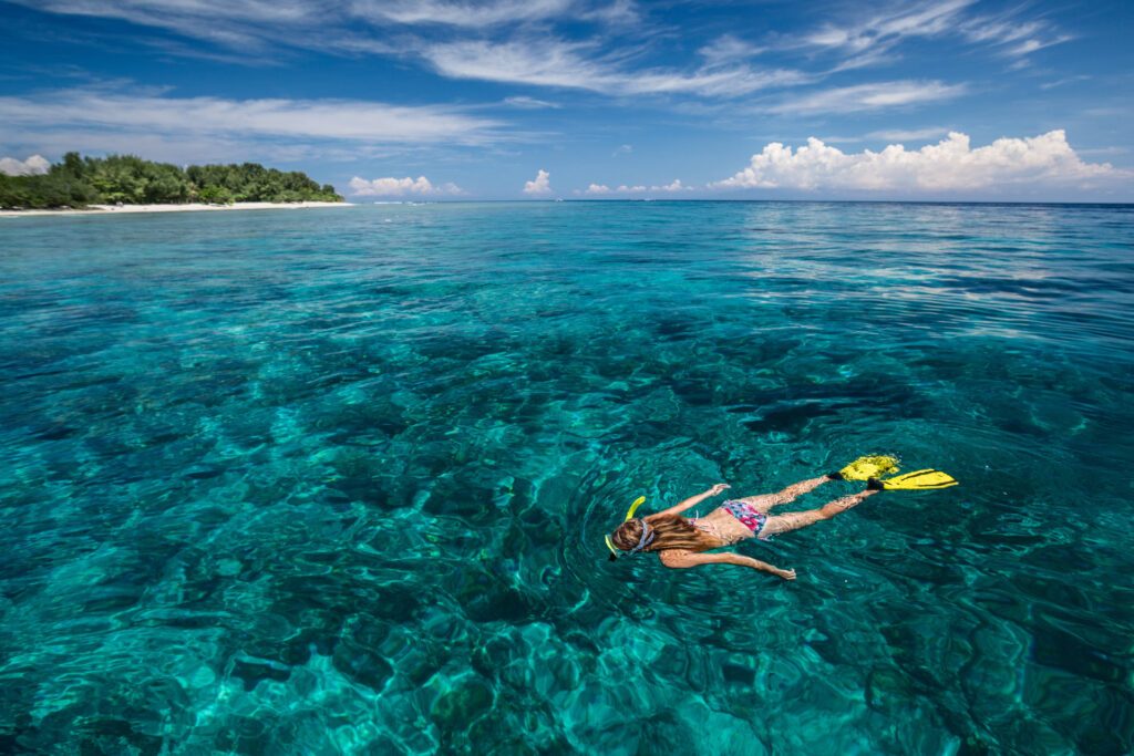 Snorkelling around Gili Trawangan, an island just off the coast of Lombok, is one of the many wonderful delights when you step out of Bali to explore Indonesia - Luxury Escapes