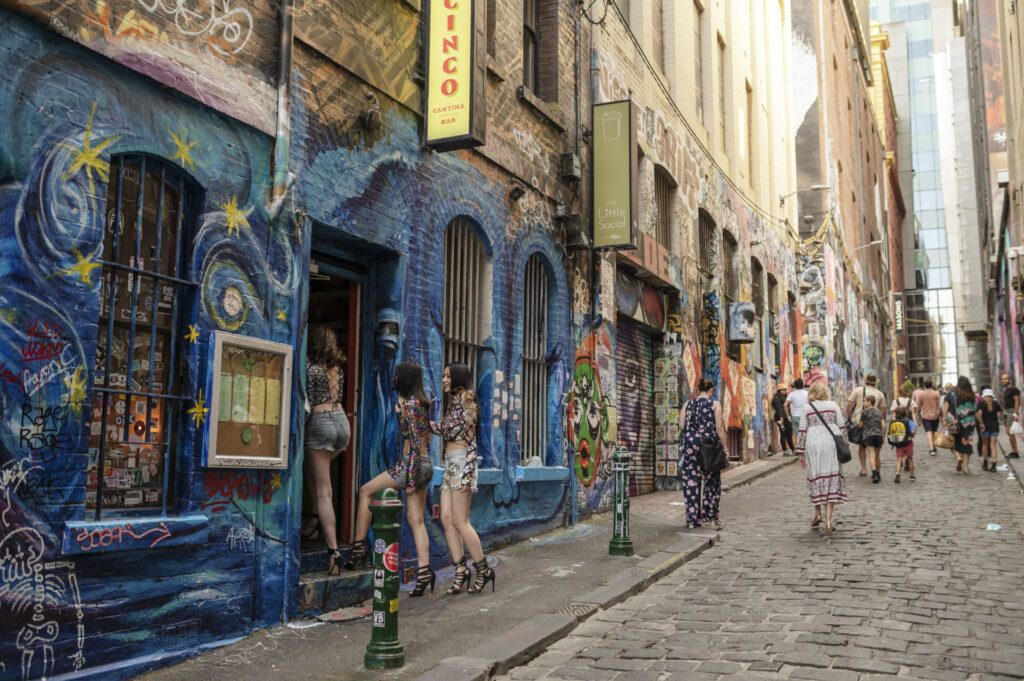 A colourful image of the architecture and streets in Hosier Lane, Melbourne - Luxury Escapes