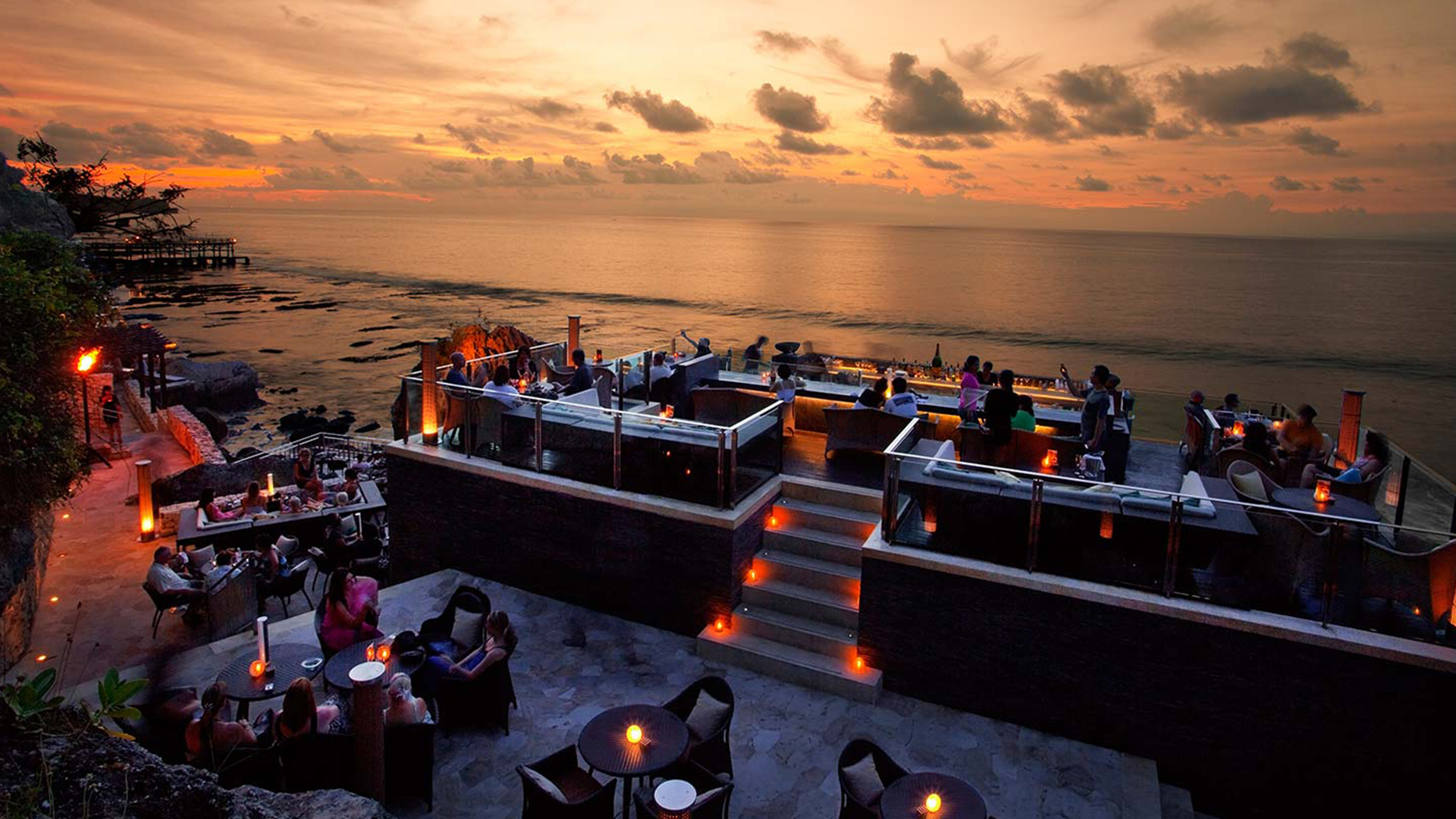 An aerial view of Rockbar, one of the best rooftop bars in Bali - Luxury Escapes