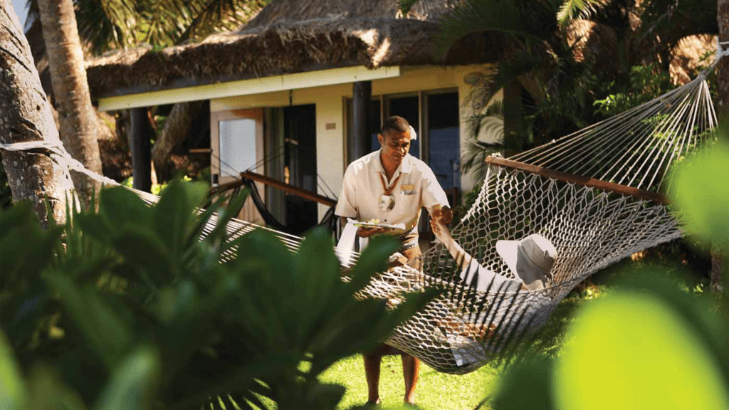 Hanging out in nature at one of Fiji's best resorts for families, Outrigger Fiji Beach Resort - Luxury Escapes 