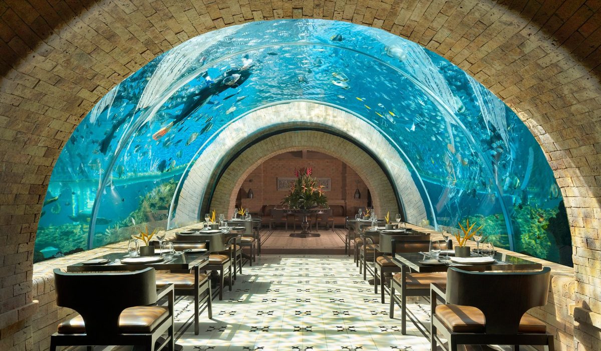 Underwater restaurant Koral, at The Apurva Kempinski Bali, is one of Bali's best places to eat.