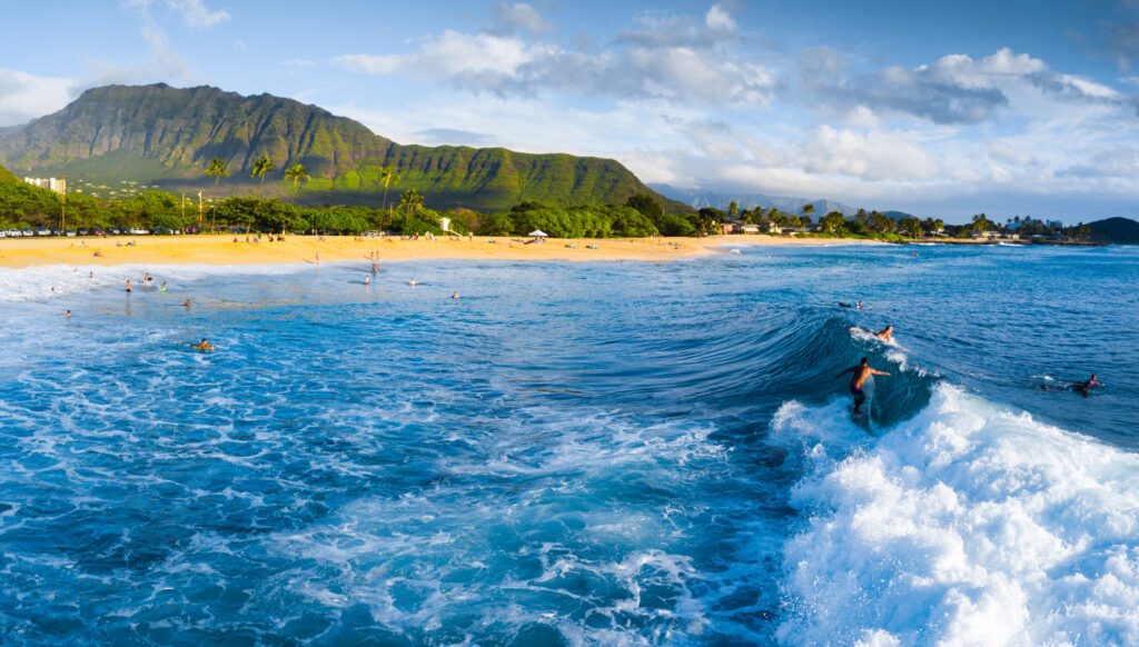 Hawaii has some of the best surf spots in the world including the Pipeline surf break, Sunset Beach and Haleiwa. 