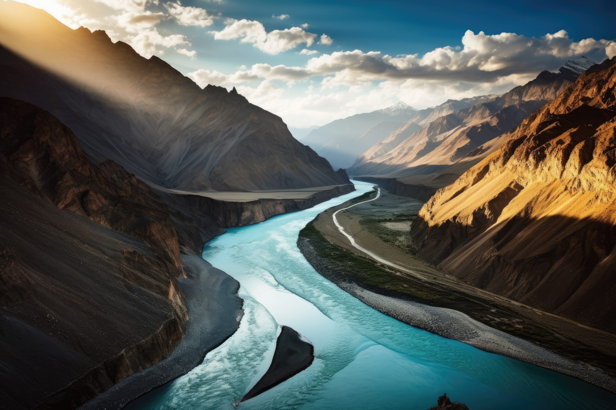 A confluence of the Indus and Zanskar Rivers in Leh, Ladakh - Luxury Escapes