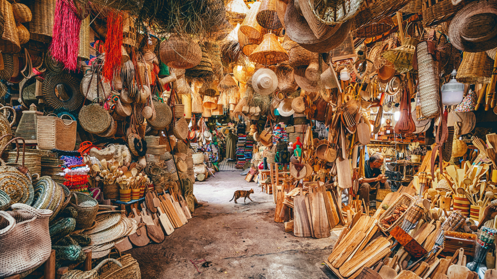 A market in Marrakech, one of the best places to travel on a Luxury Escapes tour