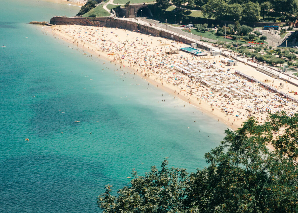 One of Spain's most beautiful beaches, Playa de Ondarreta, San Sebastian.
