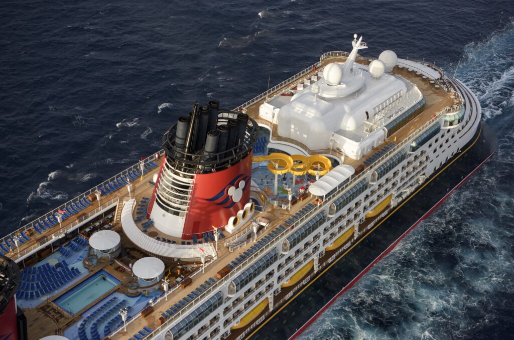 An aerial view of a Disney Cruise Line ship - Luxury Escapes 