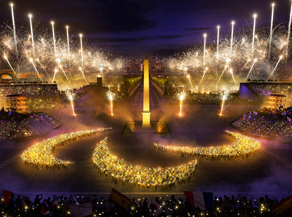 Artist's impression of the Paris Summer Olympics 2024.