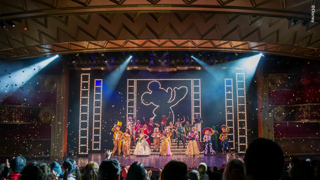 The Golden Mickeys theatre show on Disney Wonder, Disney Magic at Sea Australia.
