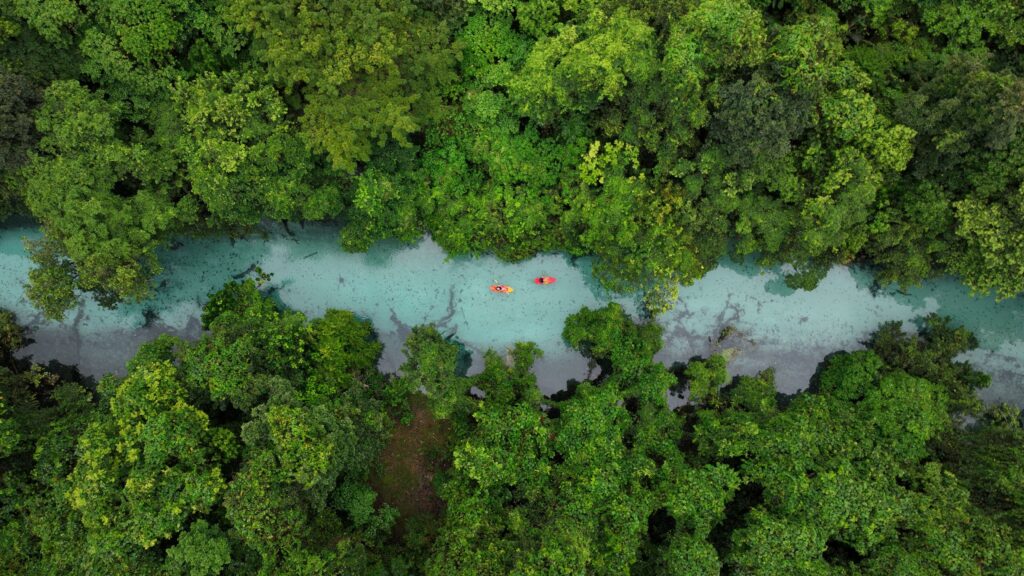 Aerial shot of Espiritu Santo, an island in Vanuatu.