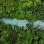 Aerial shot of Espiritu Santo, an island in Vanuatu.