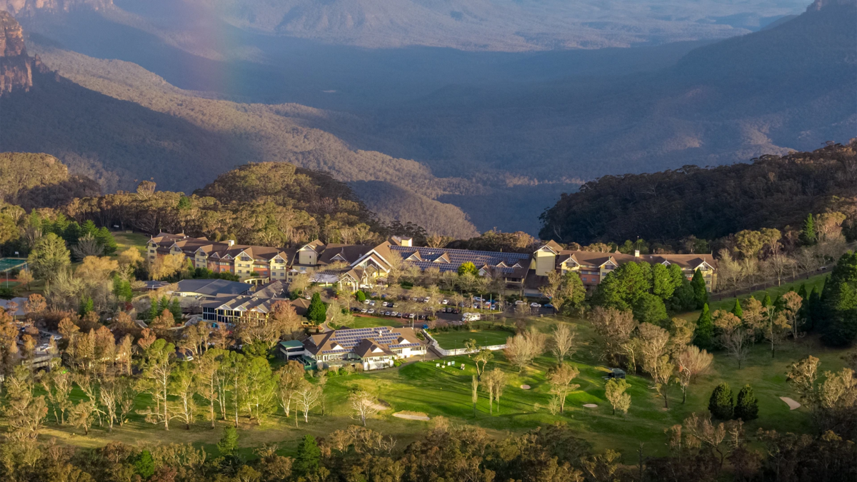An aerial shot of Fairmont Resort Blue Mountains by MGallery, one of the most romantic hotels in Australia.