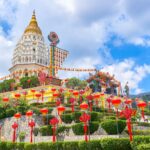 Kek Lok Si Temple decorated with red lanterns for Lunar New Year 2024, Penang, Malaysia, is one of the best places in Penang to celebrate