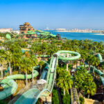 An aerial view of Aquaventure Waterpark, Dubai, one of the best family friendly destinations - Luxury Escapes