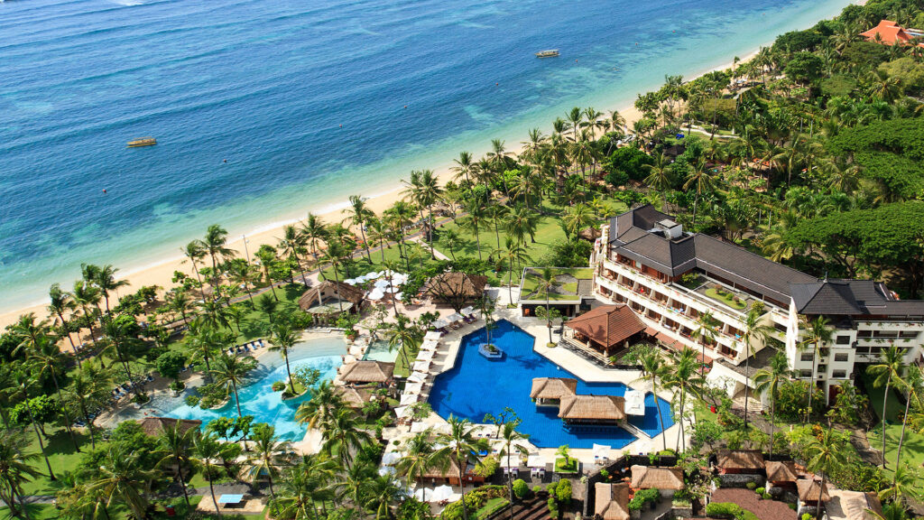 Aerial shot of Nusa Dua Beach Hotel & Spa - Luxury Escapes