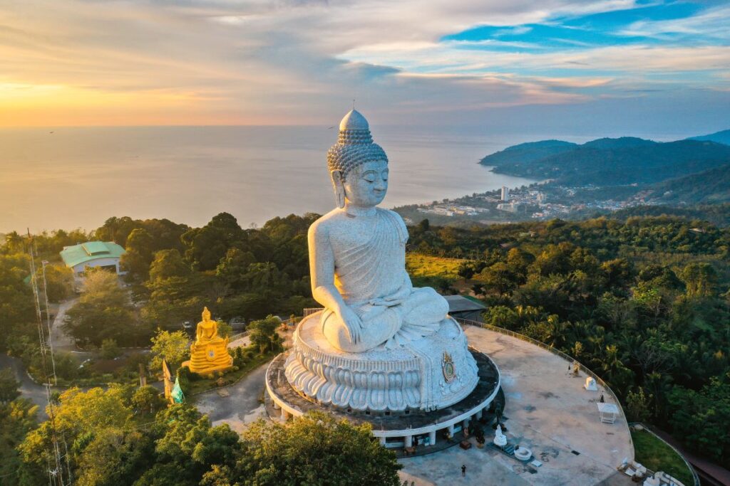An aerial shot of the Big Buddha, one of the best sights to see when in Phuket - Luxury Escape