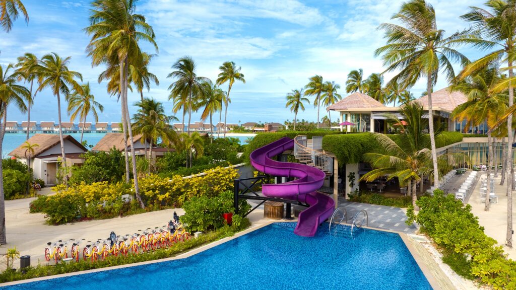 Water slide at Hard Rock Hotel Maldives - Luxury Escapes