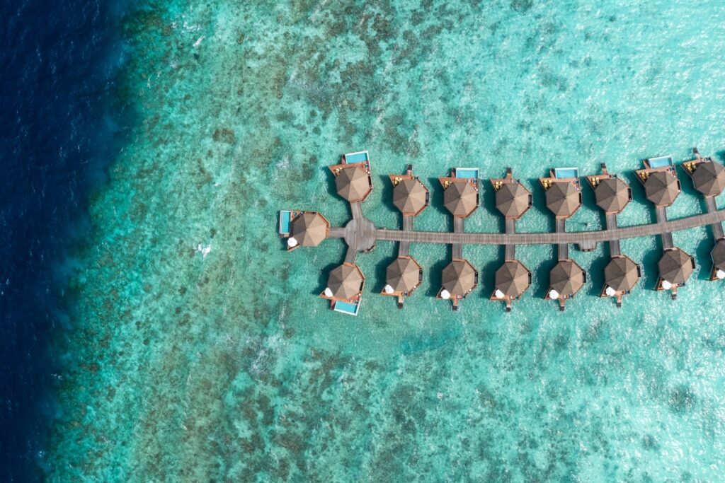 A selection of breathtaking overwater villas at the all-inclusive Mercure Maldives Kooddoo Resort.