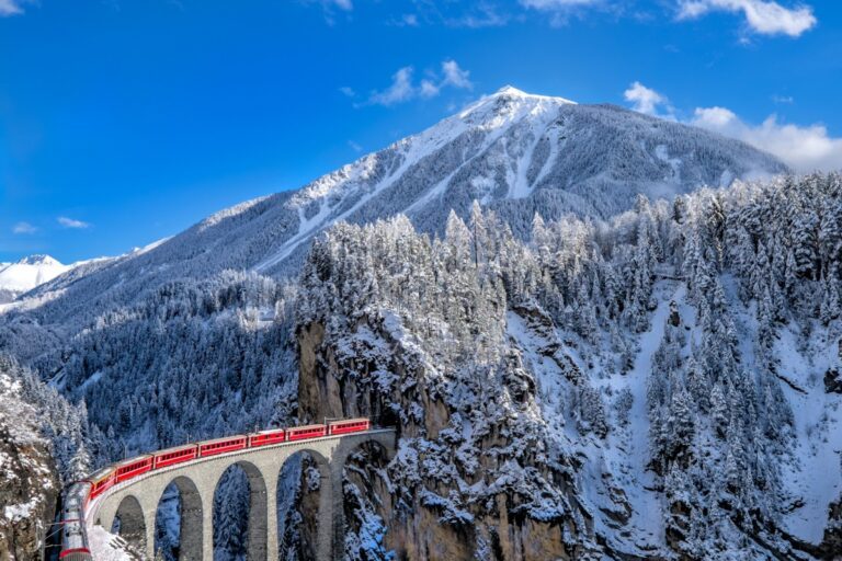 The Glacier Express traverses a UNESCO World Heritage trail between St Moritz and Zermatt and is one of Europe's most beautiful train journeys - Luxury Escapes
