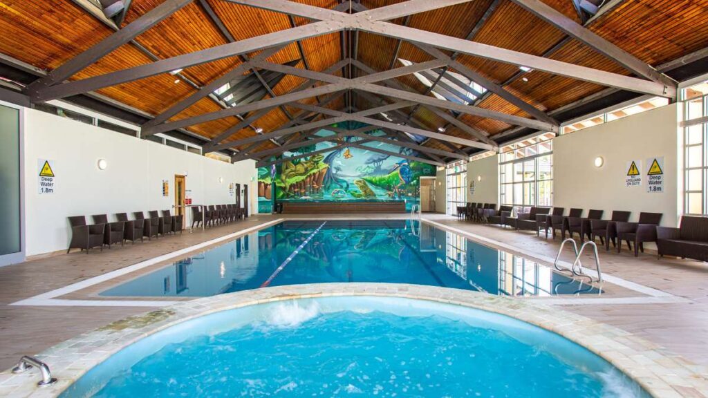 The indoor pool and sauna at Fairmont Resort Blue Mountains, one of the largest in the area - luxury escapes