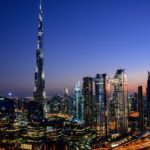 Dubai skyline at sunset