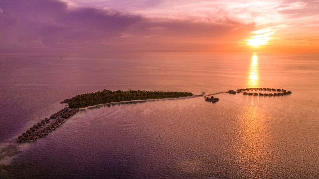 An aerial shot of Coco Bidu Hithi in the Maldives - Luxury Escapes