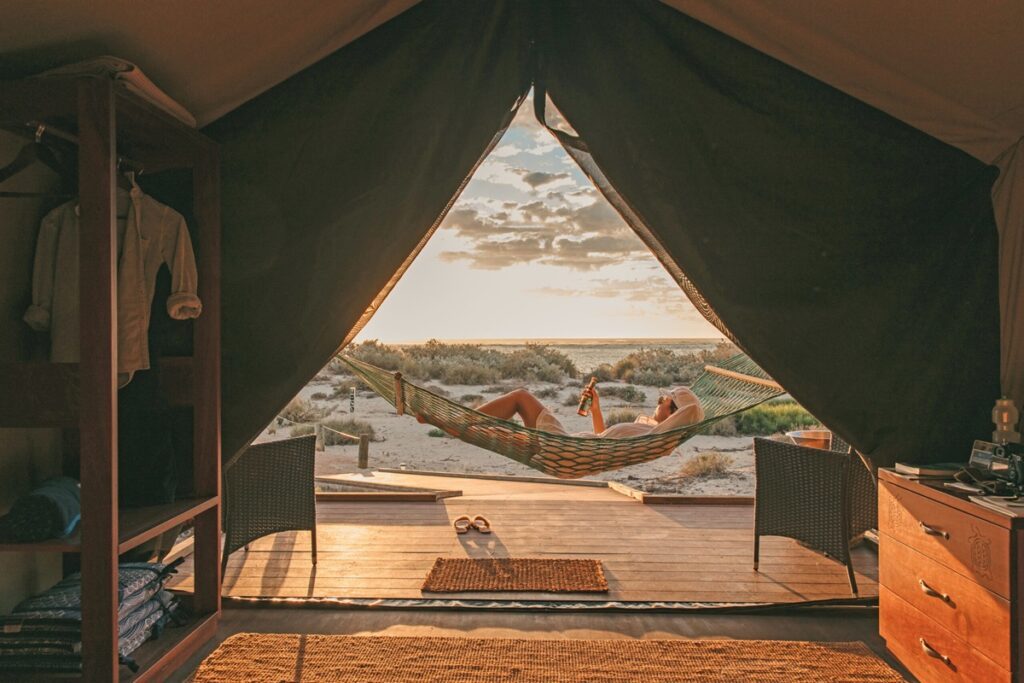 A glamping tent at Sal Salis, Ningaloo Reef, Western Australia - Luxury Escapes