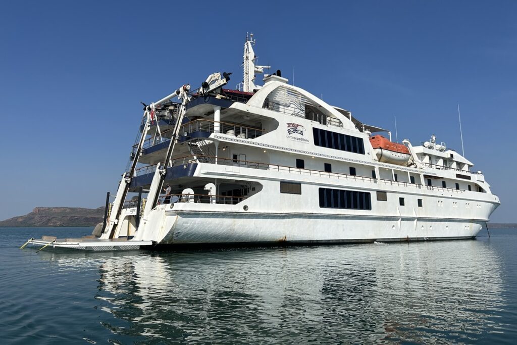 The Coral Discoverer, a Coral Expeditions cruise ship, one of the best ways to see Australia