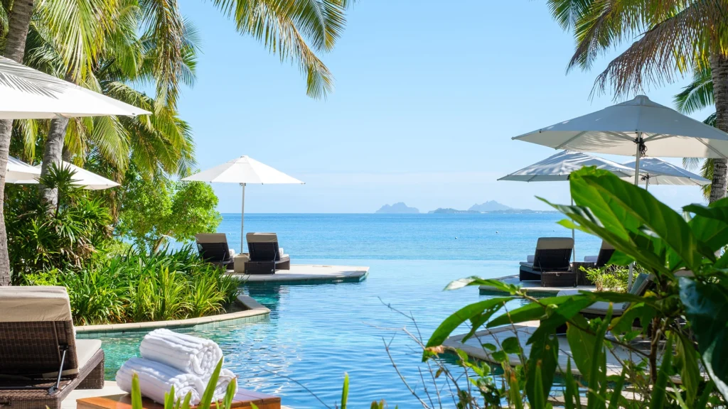 Pool at Likuliku Lagoon Resort, Fiji's most luxe adults-only resort - Luxury Escapes 