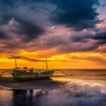 A boat on the sea in Lovina.