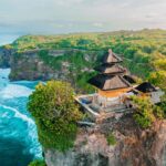 Uluwatu Temple on the clifftop.