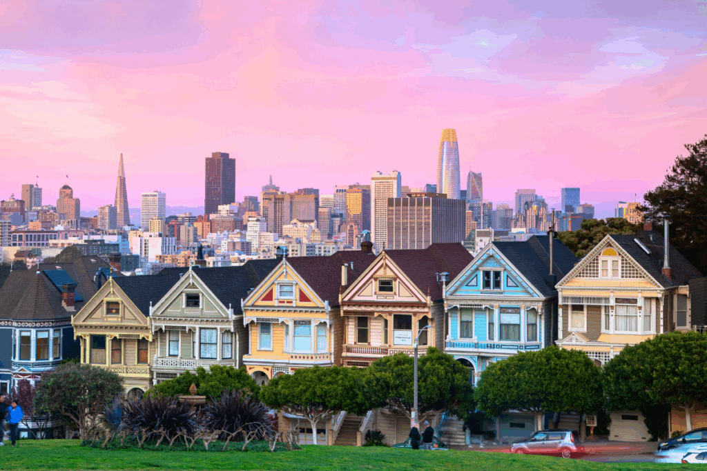 The Painted Ladies in San Francisco, a must-visit landmark during 72 hours in San Francisco - Luxury Escapes.