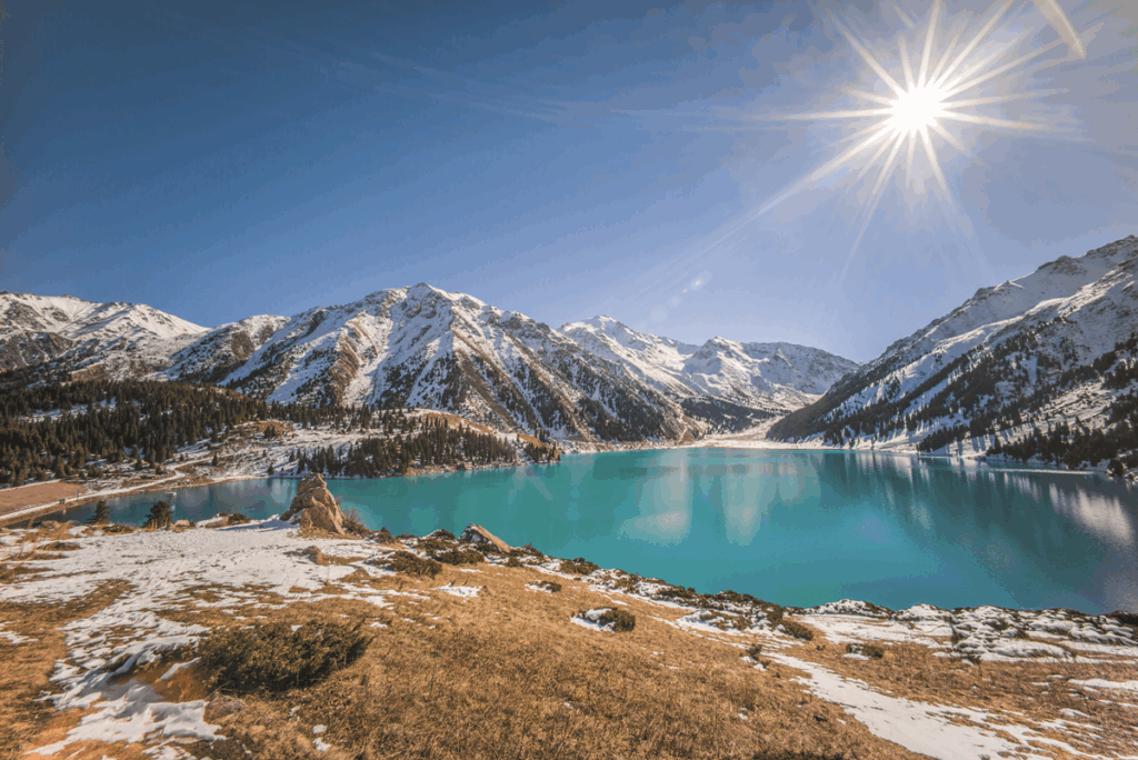 Big Almaty Lake in Kazakhstan, a destination of the Golden Eagle luxury private train journey through Central Asia - Dream by Luxury Escapes