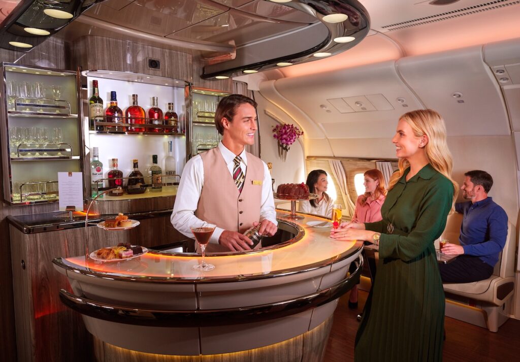 The Business Class bar with Emirates A380 - Dream by Luxury Escapes