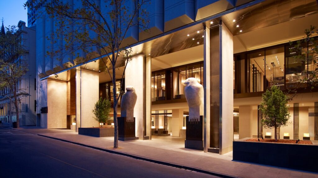 The famous Guardians outside Grand Hyatt Melbourne - Luxury Escapes