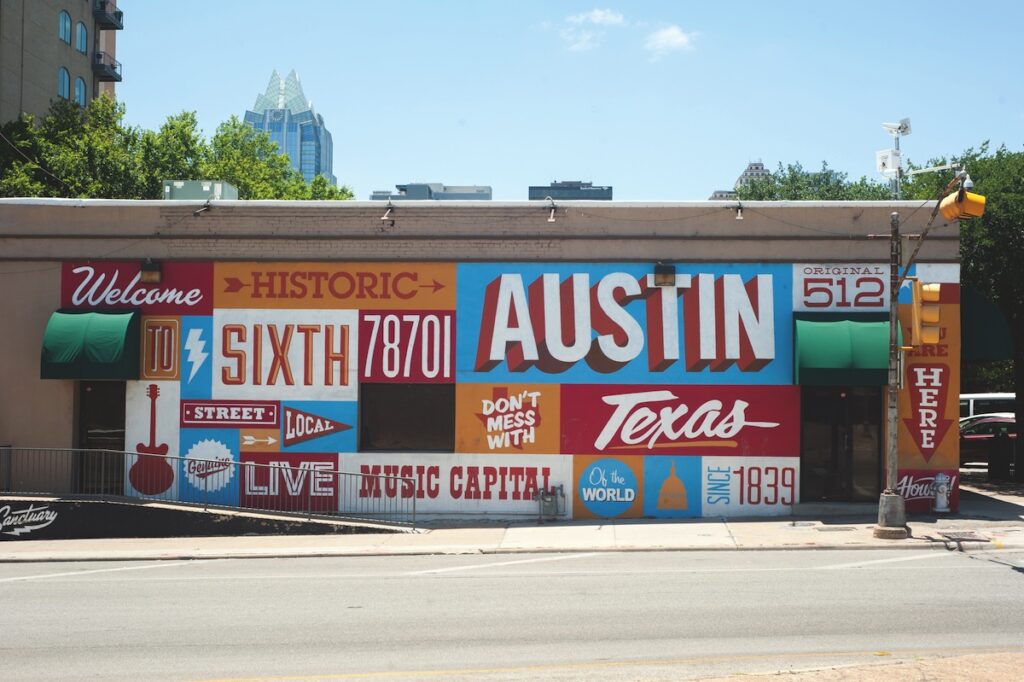 The historic Sixth Street mural in Austin - Luxury Escapes