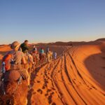 A small group tour riding through the desert on camels - Luxury Escapes