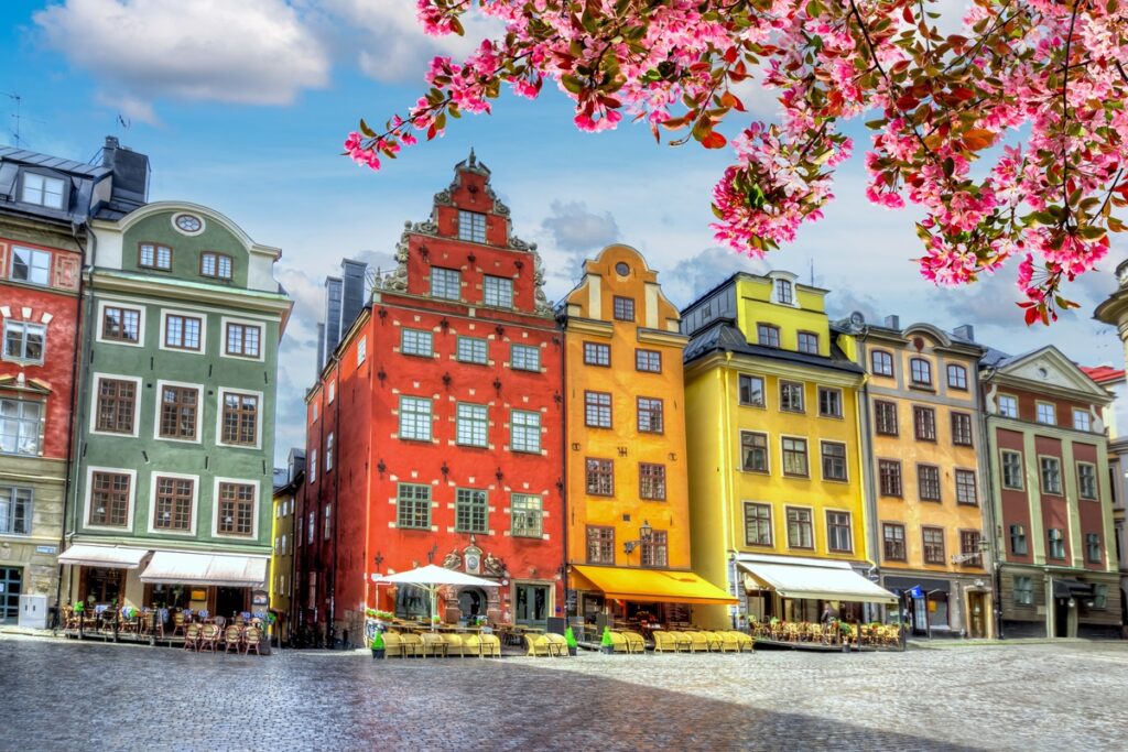 A row of colourful houses in Stockholm, Sweden. Private Jet Charter Tours | Dream by Luxury Escapes