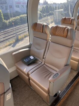 A GoldLeaf seat on the Rocky Mountaineer.