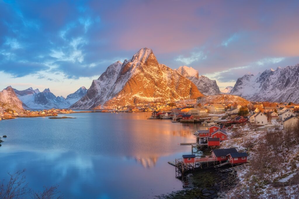An image of the Lofoten Islands landscape in Norway. Private Jet Charter Tours | Dream by Luxury Escapes