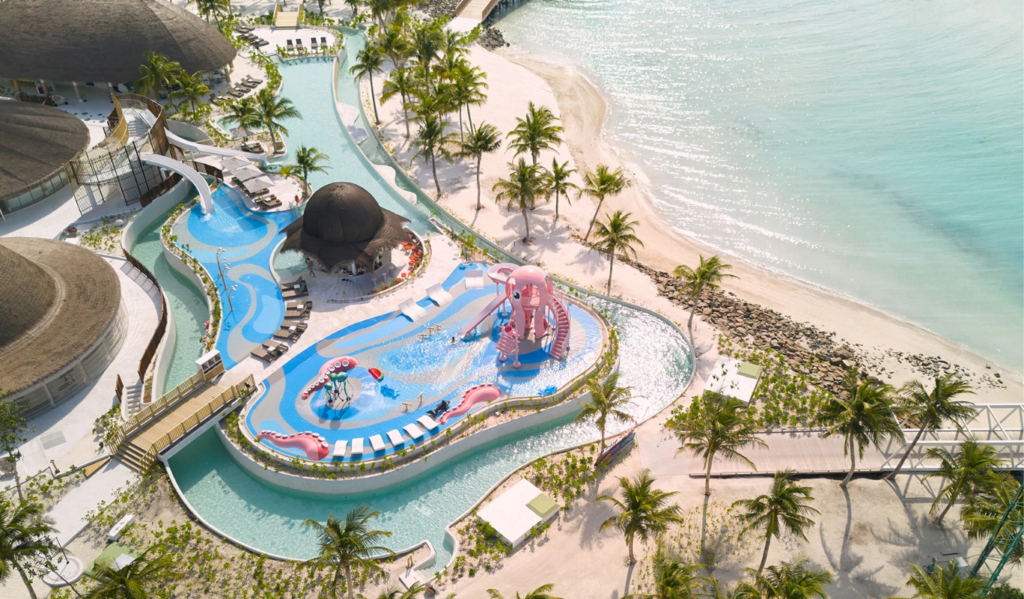 Waterpark and lazy river at Centara Mirage Lagoon Maldives resort