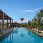 Infinity pool and beach at The Sira, Lombok.