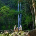 Family at Sendang Gile Waterfall near The Sira, Lombok.