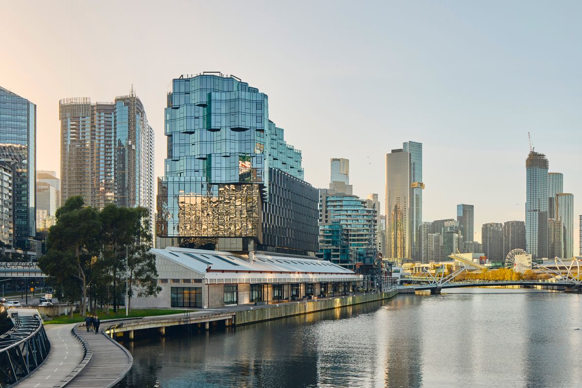 1 Hotel Melbourne sits on the banks of the Yarra River.